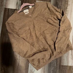 Original Weatherproof Vintage Merino & Cashmere Men’s Long Sleeve Beige Sweater